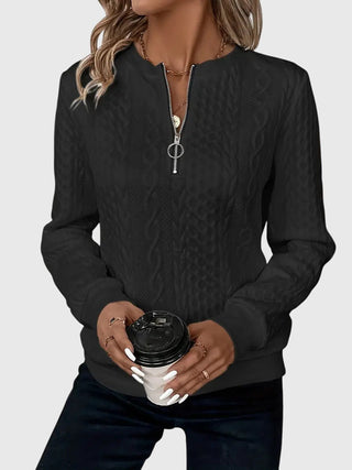 Women's Cable Knit Quarter-Zip Sweater