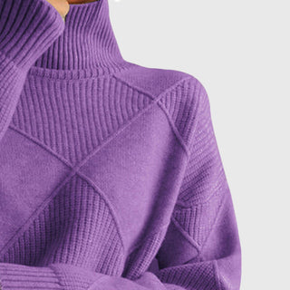 Women's Roll Neck Seam Detail Sweater