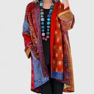 Women's Patchwork Print Kimono Cardigan
