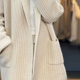 Women's Knitted Longline Cardigan with Pockets