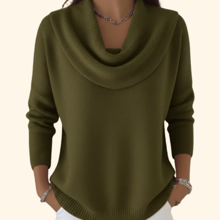 Women's Draped Cowl Neck Sweater