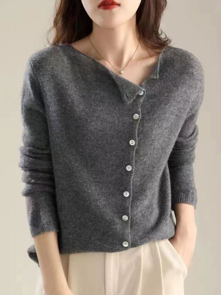 Women's V-Neck Button Knit Cardigan