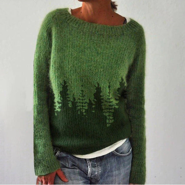 Women's Deep V-Neck Ribbed Collar Jumper