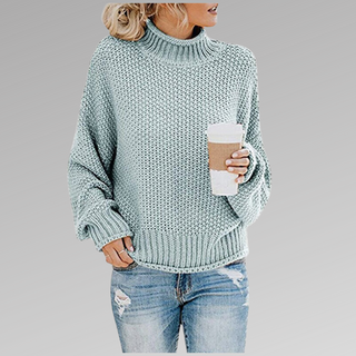 Women's Chunky Knit Turtleneck Jumper