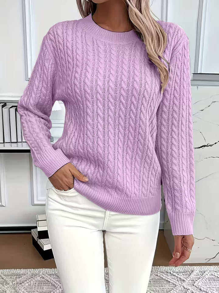 Women's Cable Knit Crew Sweater
