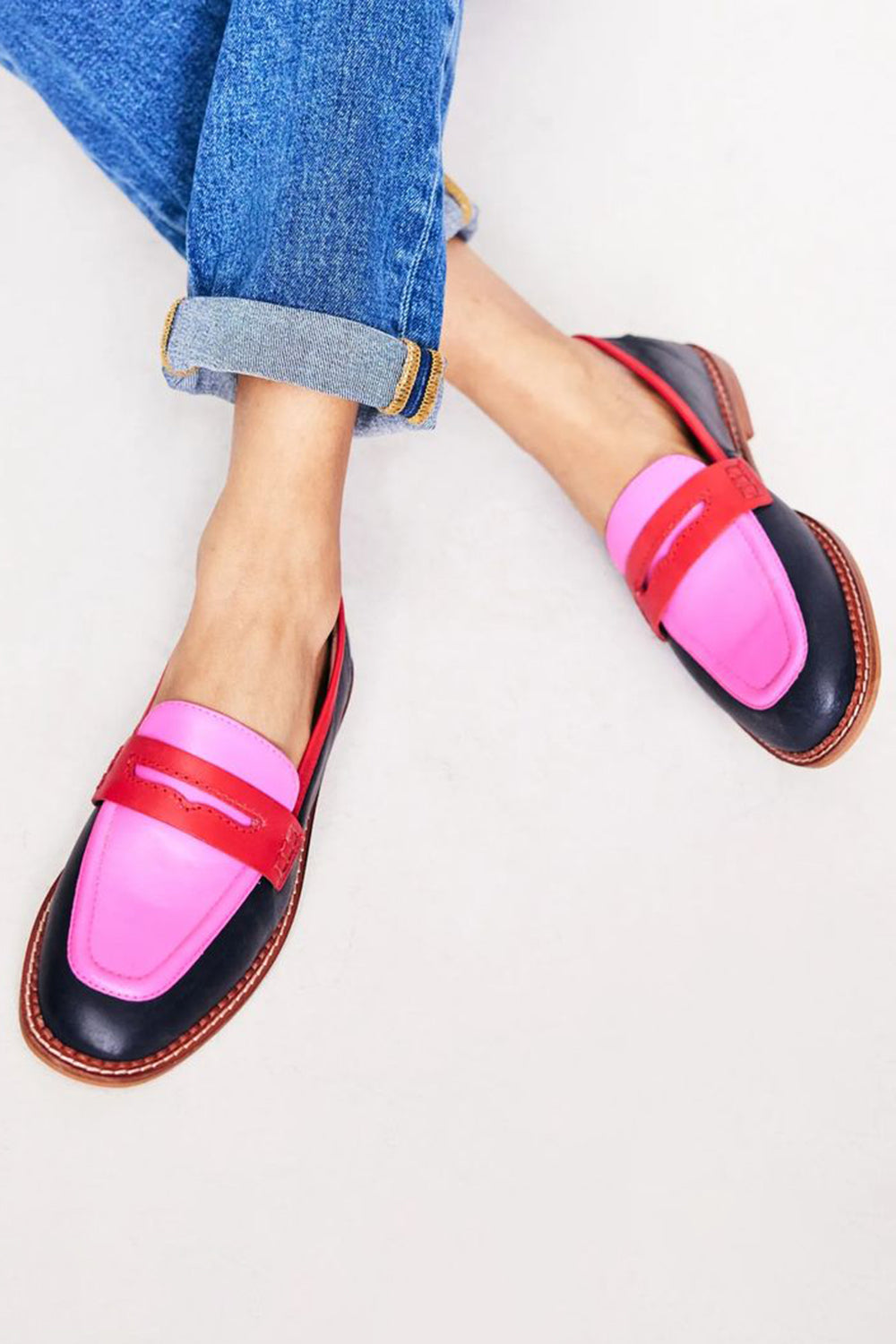 Women's Colour Accent Slip-On Loafers