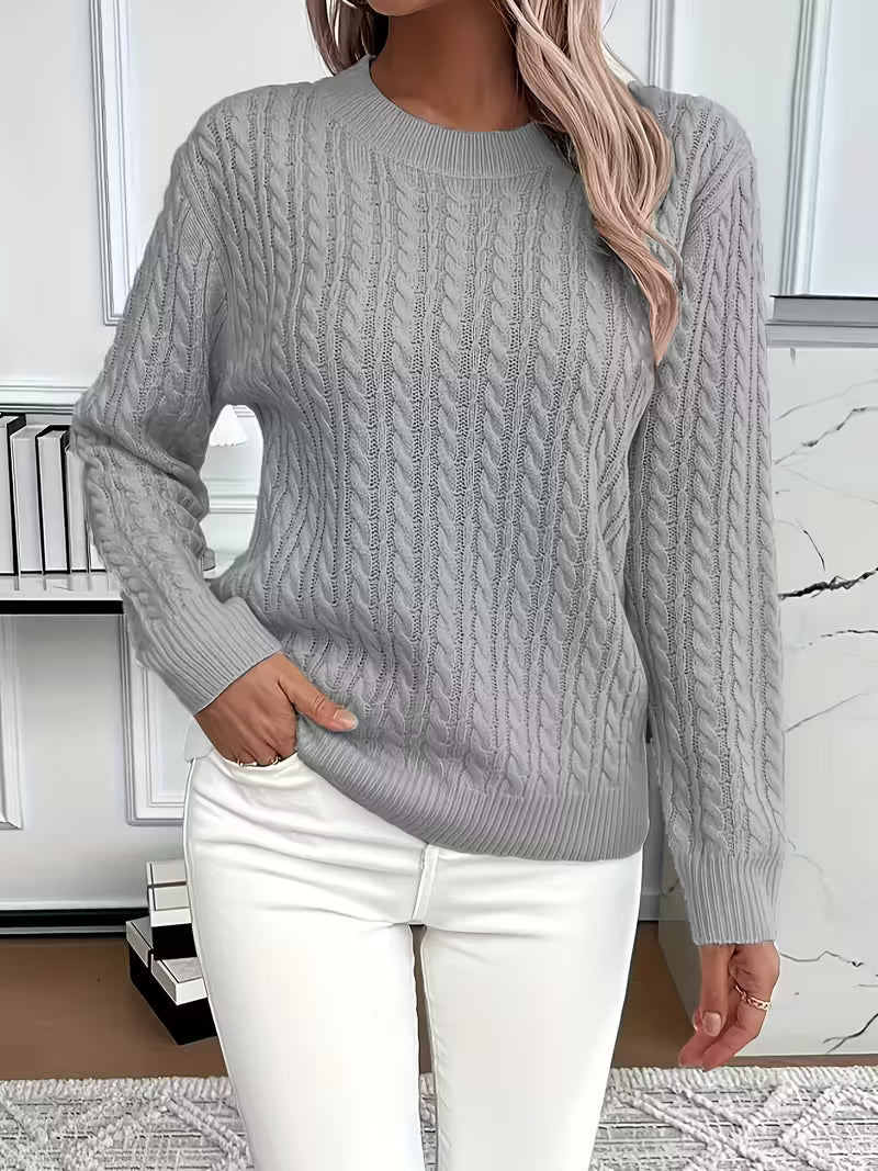 Women's Cable Knit Crew Sweater