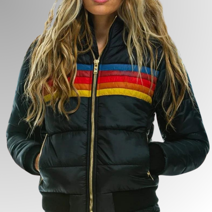 Women's Retro Zip-Up Bomber Jacket