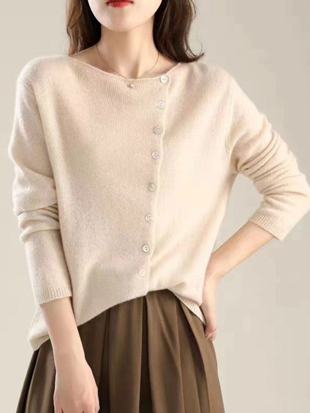 Women's V-Neck Button Knit Cardigan