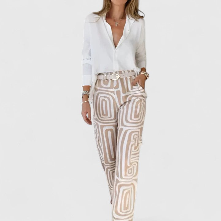 Kira | Elegant Two-Piece Set + Belt