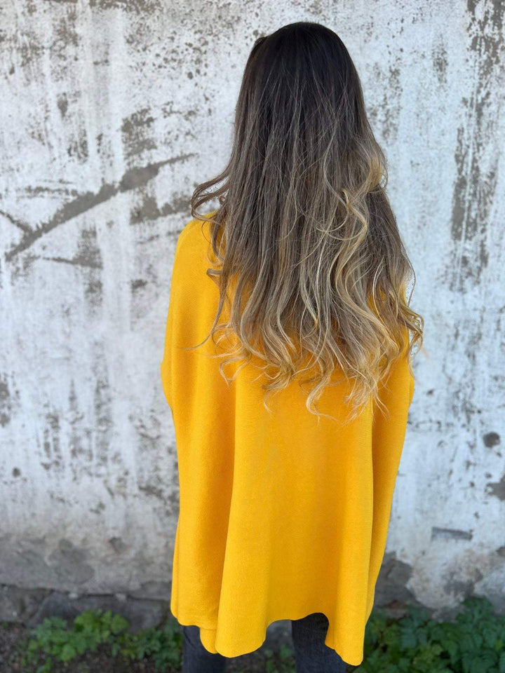 Women's Oversized V-Neck Tunic Sweater