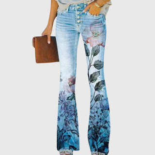 Women's Floral Print Wide-Leg Pants