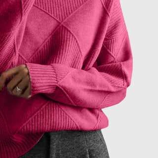 Women's Roll Neck Seam Detail Sweater