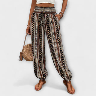 Women's Ethnic Print Wide-Leg Pants