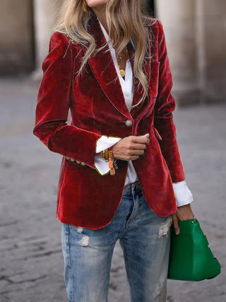 Women's Elegant Velvet Blazer
