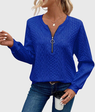 Women's Cable Knit Quarter-Zip Sweater