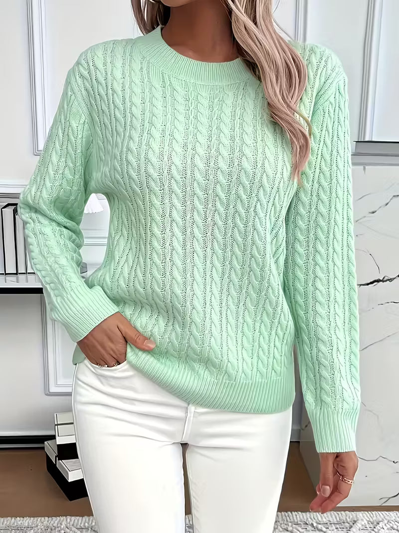 Women's Cable Knit Crew Sweater