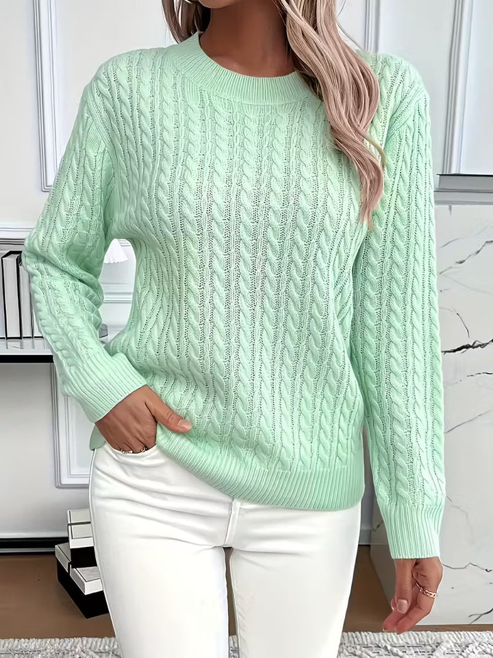 Women's Cable Knit Crew Sweater