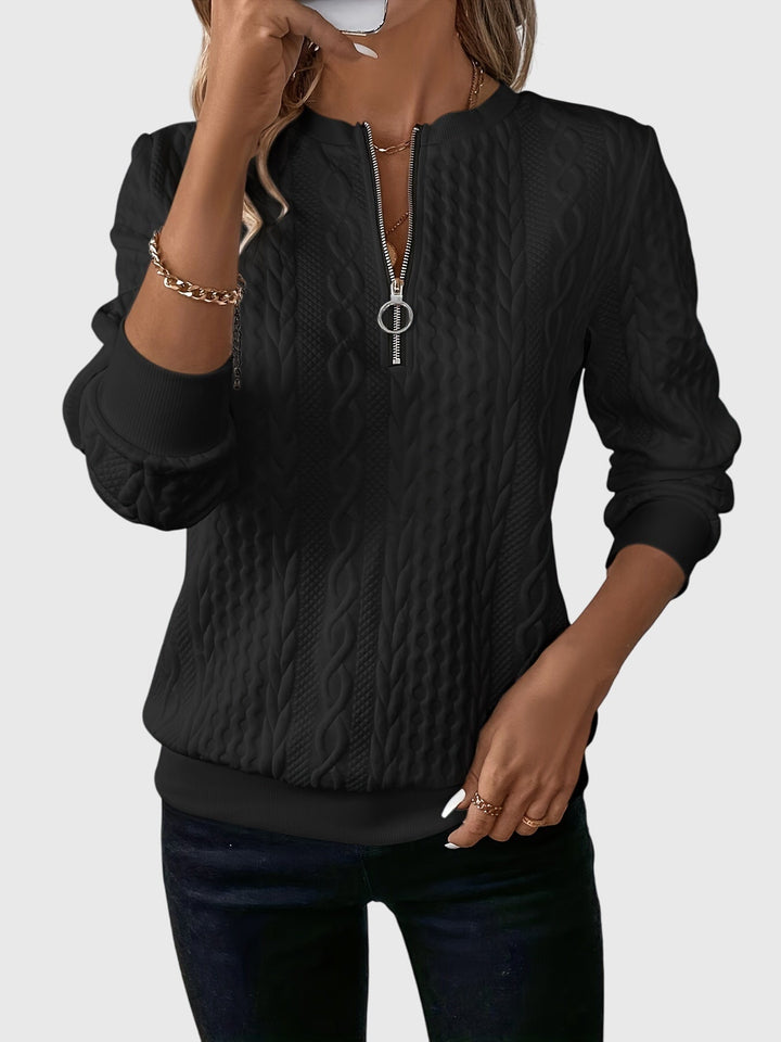 Women's Cable Knit Quarter-Zip Sweater