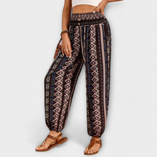 Women's Ethnic Print Wide-Leg Pants