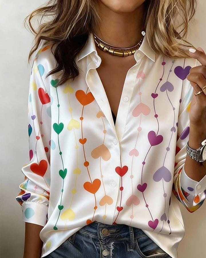 Laura™ | Heart Print Blouse