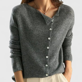 Women's Asymmetrical Button V-Neck Cardigan
