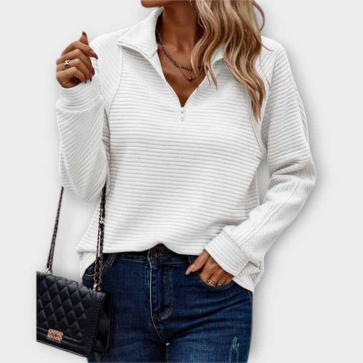 Women's Ribbed Quarter-Zip Sweater