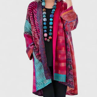 Women's Patchwork Print Kimono Cardigan