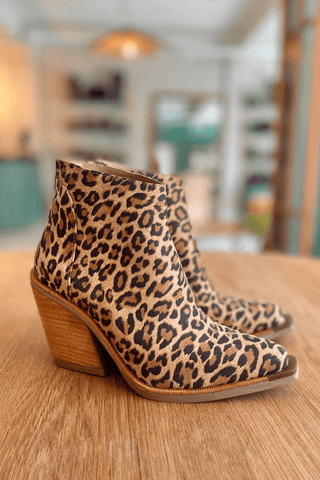 Women's Panther Print Block Heel Boots