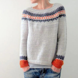 Women's Deep V-Neck Ribbed Collar Jumper