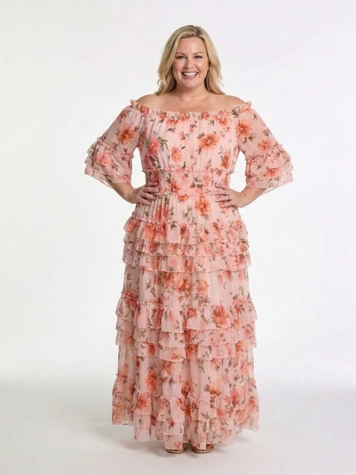 ROSALIE | FLORAL RUFFLE MAXI DRESS