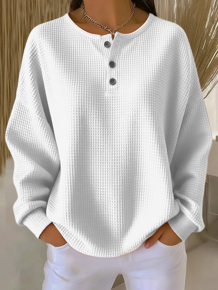 Women's Waffle Knit Crew Sweater
