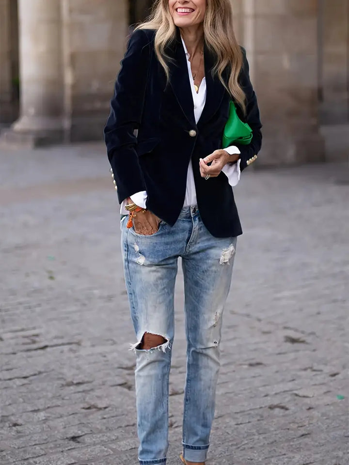 Women's Elegant Velvet Blazer