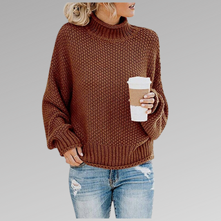 Women's Chunky Knit Turtleneck Jumper