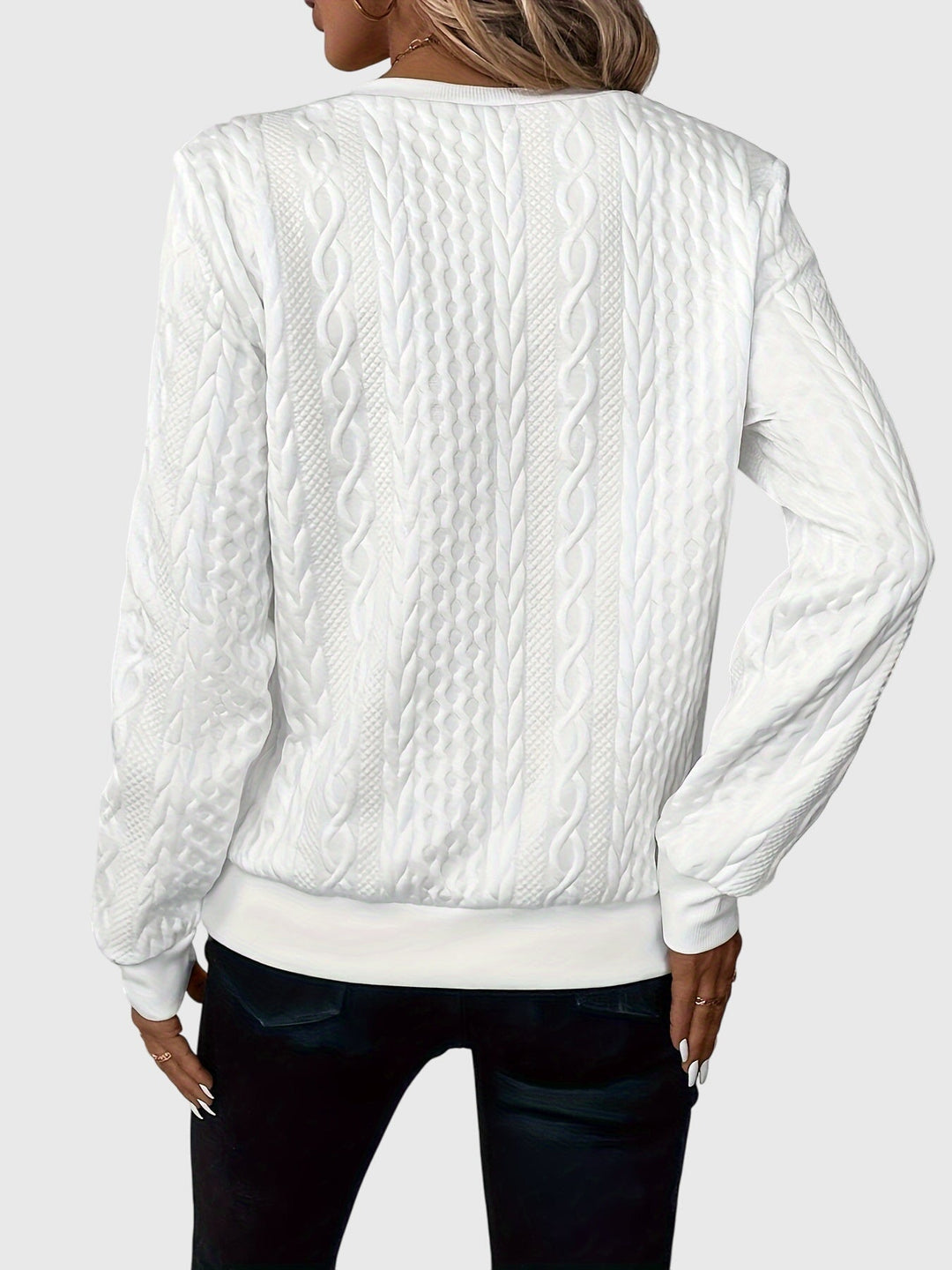 Women's Cable Knit Quarter-Zip Sweater
