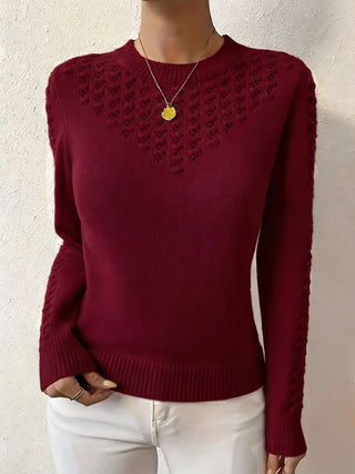 Women's Pointelle Crew Neck Sweater
