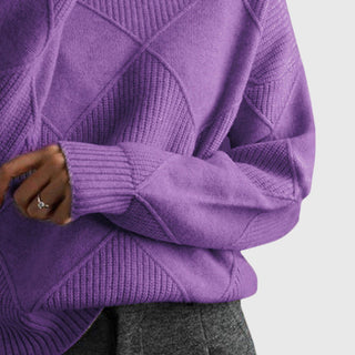 Women's Roll Neck Seam Detail Sweater