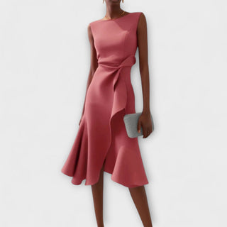 Women's Ruffle Hem Wrap Midi Dress