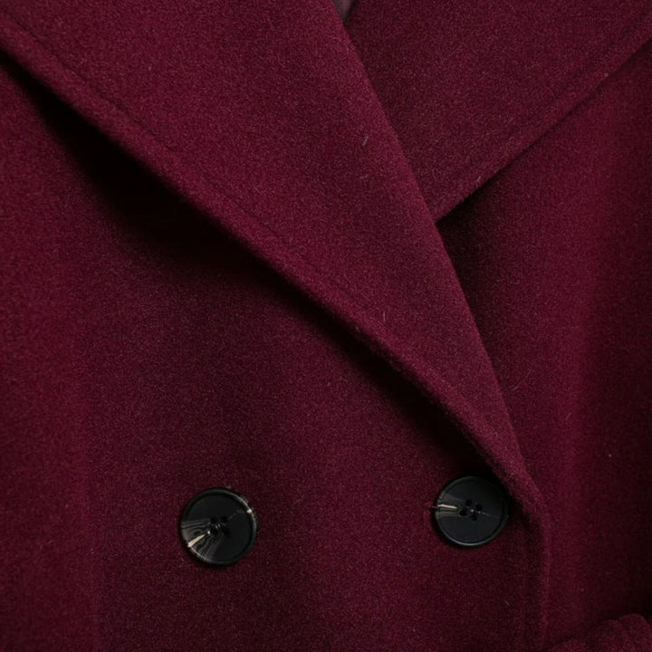 Women's Longline Maroon Overcoat