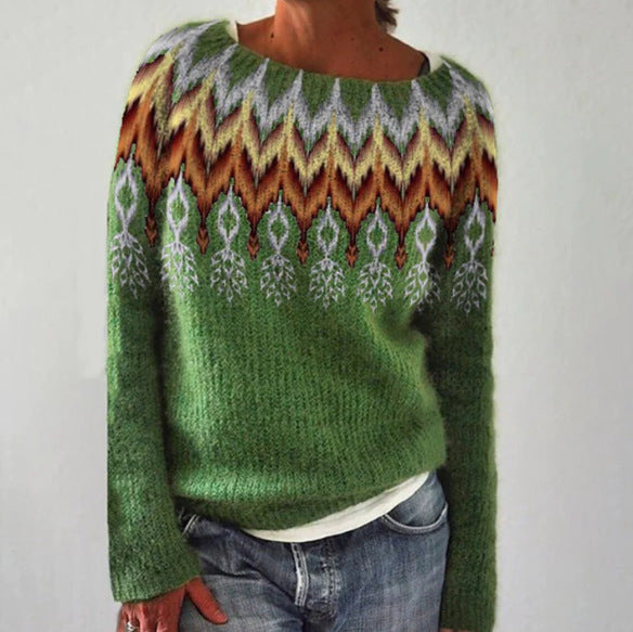 Women's Deep V-Neck Ribbed Collar Jumper