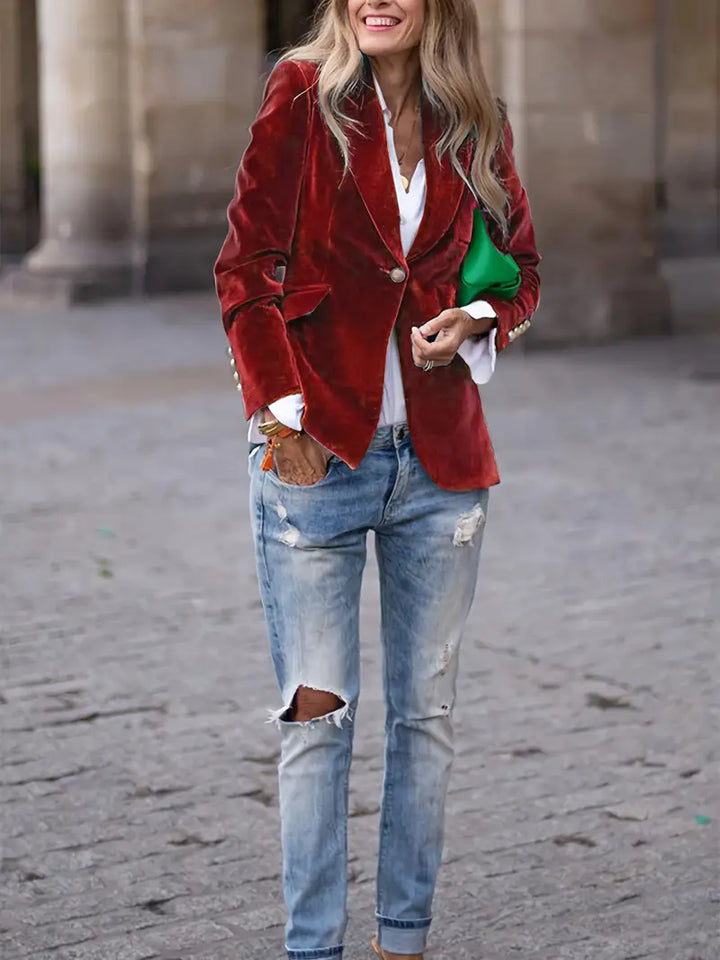 Women's Elegant Velvet Blazer