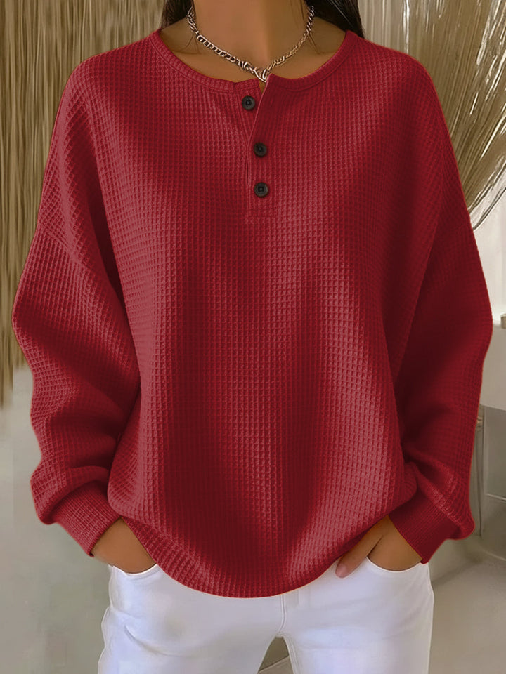 Women's Waffle Knit Crew Sweater