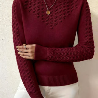 Women's Pointelle Crew Neck Sweater