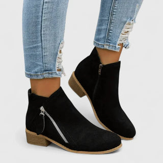 Women's Side-Zip Block Heel Ankle Boots