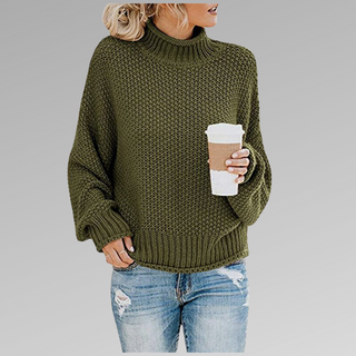 Women's Chunky Knit Turtleneck Jumper