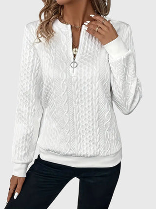 Women's Cable Knit Quarter-Zip Sweater