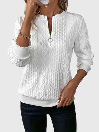 Women's Cable Knit Quarter-Zip Sweater