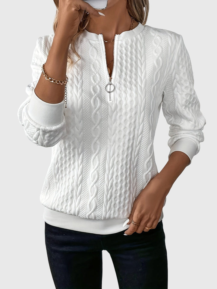 Women's Cable Knit Quarter-Zip Sweater