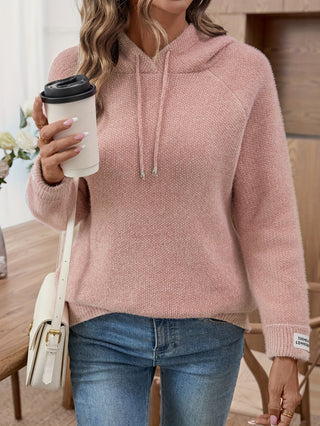 Women's Hooded Drawstring Knit Sweater