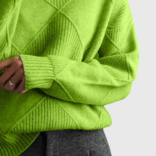 Women's Roll Neck Seam Detail Sweater